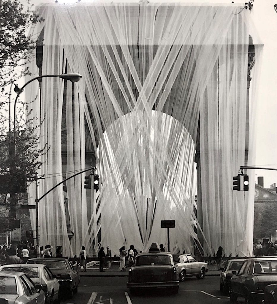 Image: Francis Hines, The Arch Installation, Washington Square, New York City, 1980. Photograph by Shelley Farkas.