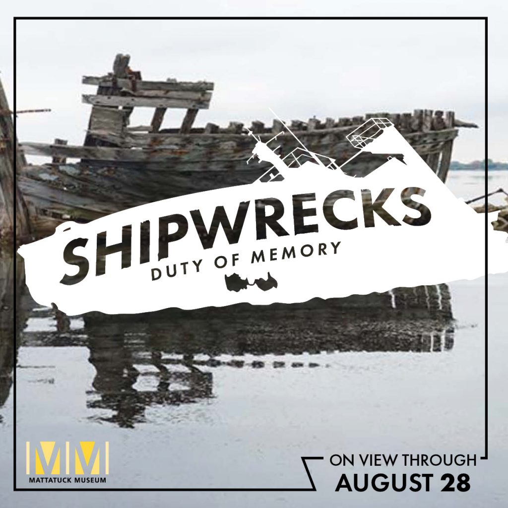 mattatuck museum exhibition graphic for Shipwrecks: Duty of Memory
