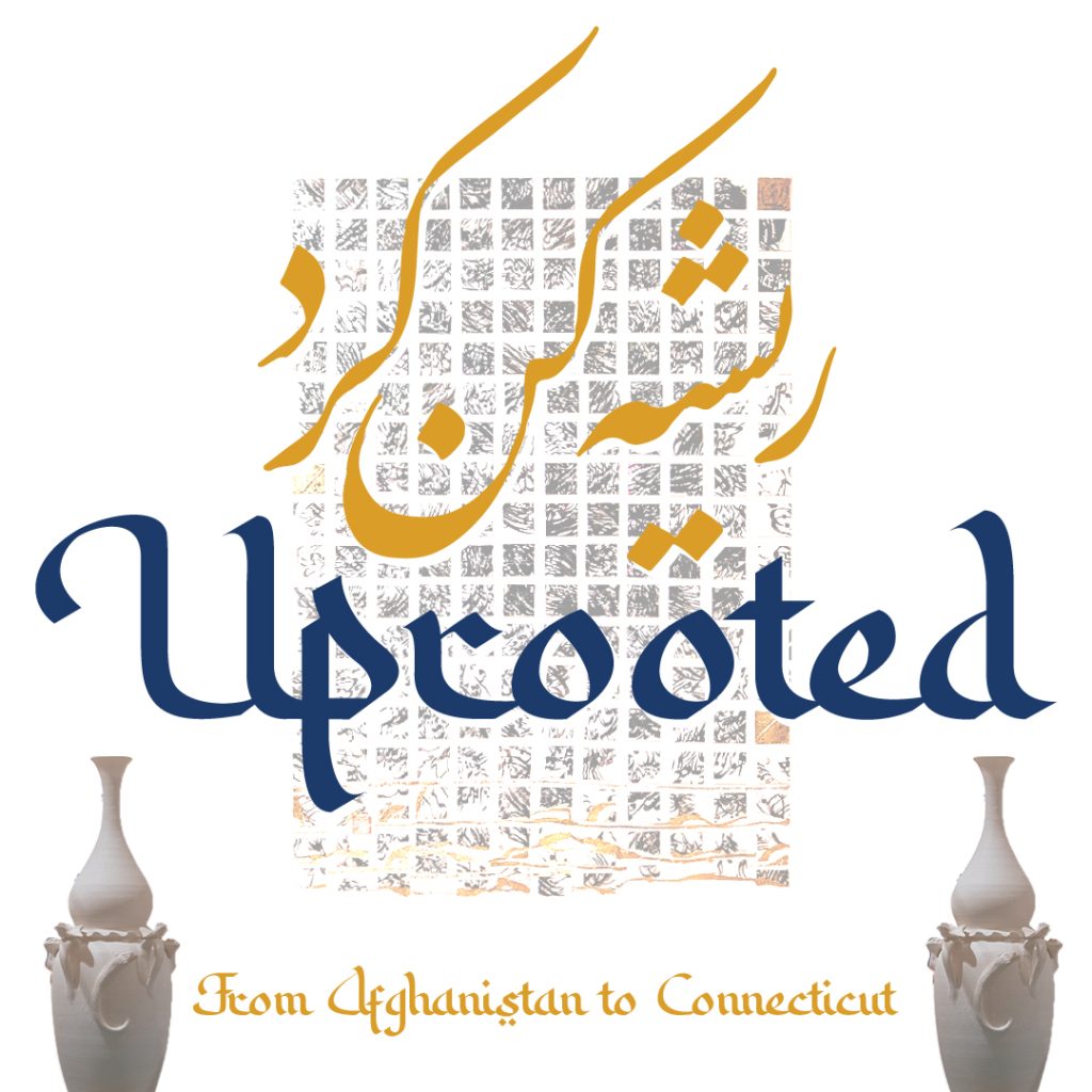 mattatuck museum exhibition graphic forUprooted: From Afghanistan to Connecticut