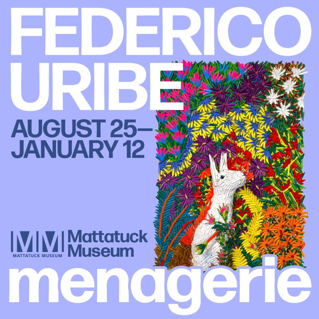 mattatuck museum exhibition graphic for Federico Uribe: Menagerie
