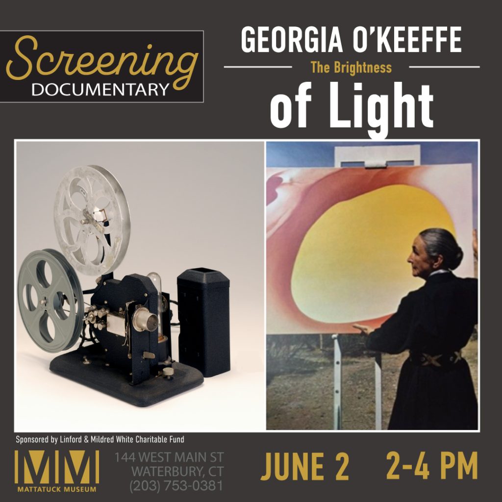 Join us for the first Movie Mondays with a screening of Georgia O’Keeffe The Brightness of Light Discover her artistic journey from the Midwest to New York to the deserts of New Mexico on June 2 from 2-4pm