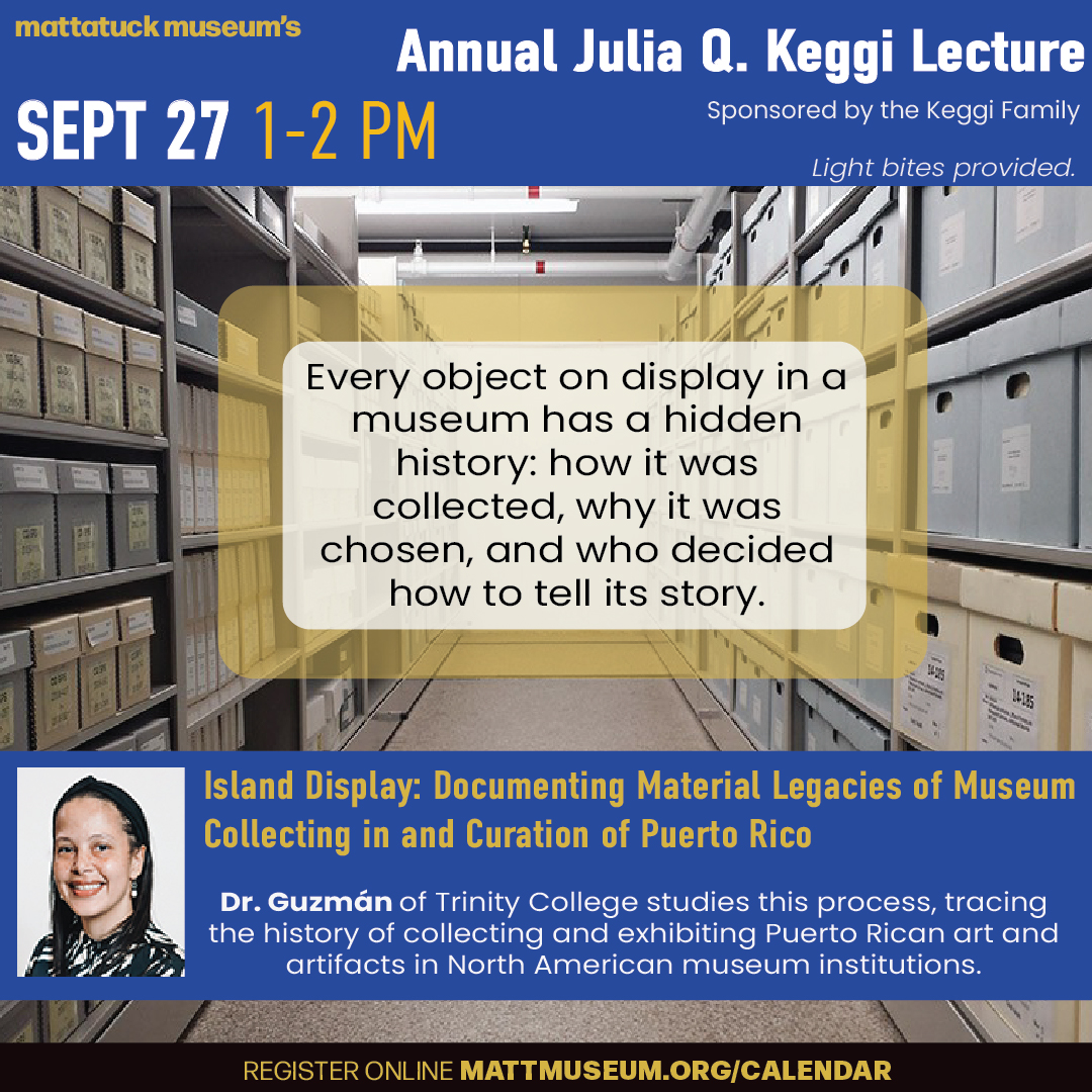 Dr. Guzmán of Trinity College studies this process, tracing the history of collecting and exhibiting Puerto Rican art and artifacts in North American museum institutions.